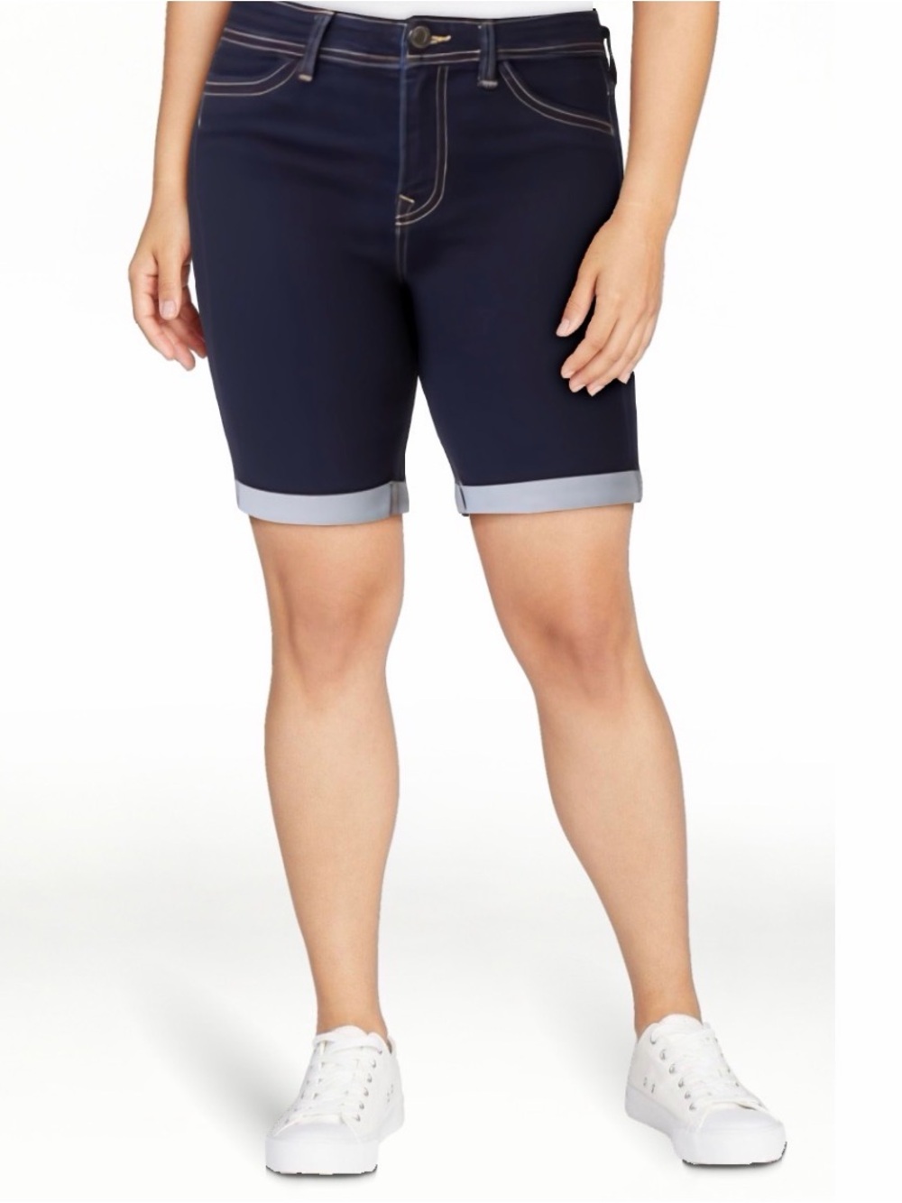 angel forever Navy Rolled-Hem Bermuda Shorts 22W NWT